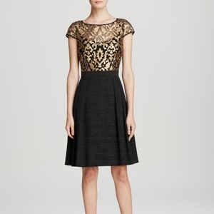 Adrianna Papell  Faux Leather Illusion Dress